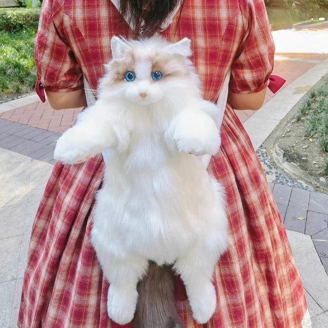 Women's Cute Cat Backpack Plush Doll