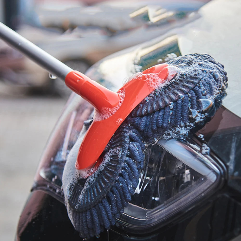 Car Wash Brush Double Brush Head Windshield Roof Wipe Clean Broom Car Cleaning Brush Windshield Roof Window Cleaning Maintenance