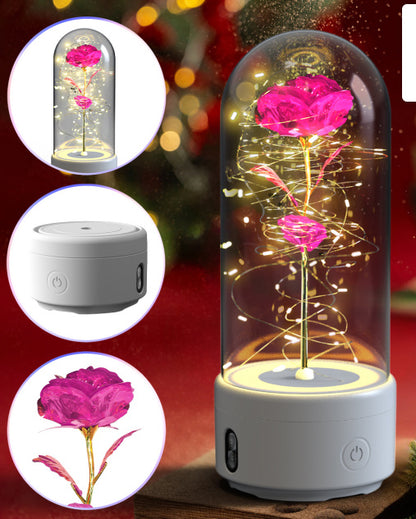 2-in-1 Rose LED Light & Bluetooth Speaker