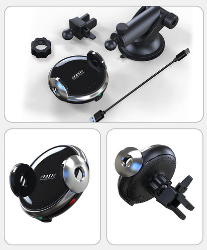 Car Holder - Wireless Car Charger, 15W Fast Charging Auto Clamping Car Charger - Phone Mount Phone Holder