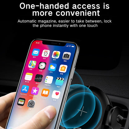 Car Holder - Wireless Car Charger, 15W Fast Charging Auto Clamping Car Charger - Phone Mount Phone Holder