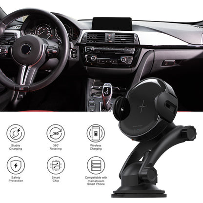 Car Holder - Wireless Car Charger, 15W Fast Charging Auto Clamping Car Charger - Phone Mount Phone Holder