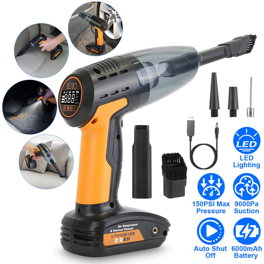 4 In 1 Cordless Car Vacuum Cleaner & Tire Inflator