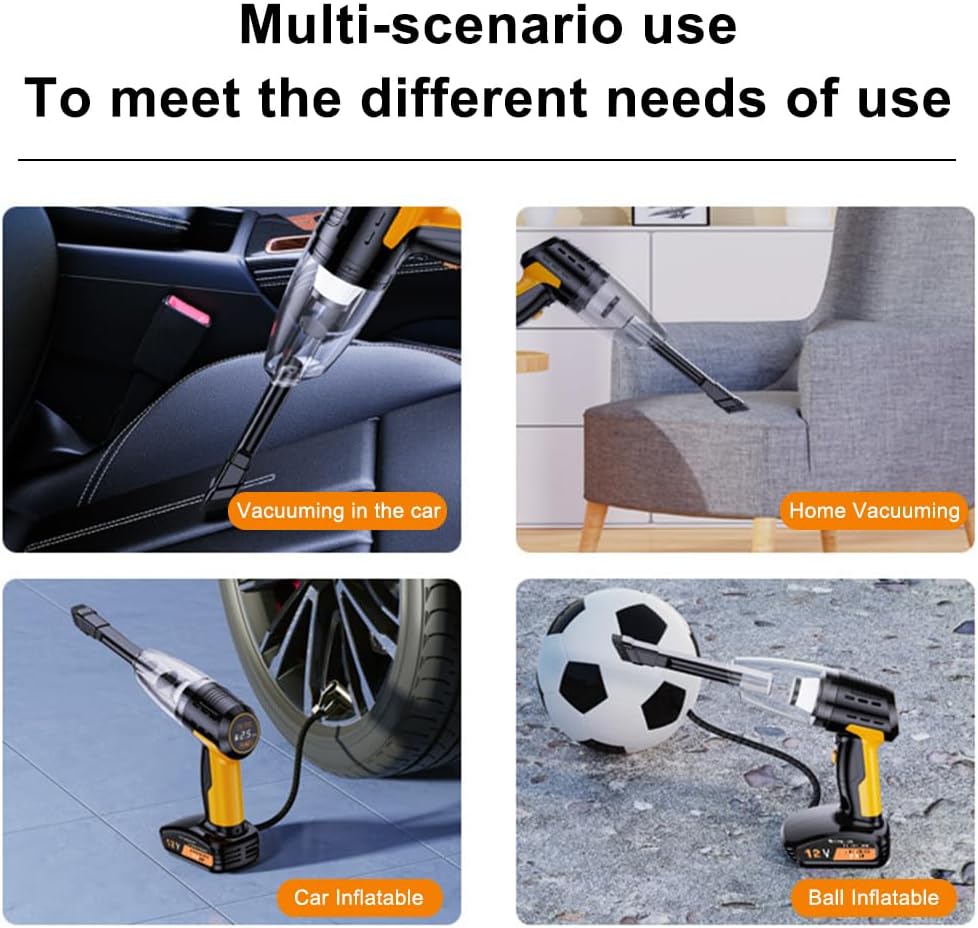 4 In 1 Cordless Car Vacuum Cleaner & Tire Inflator