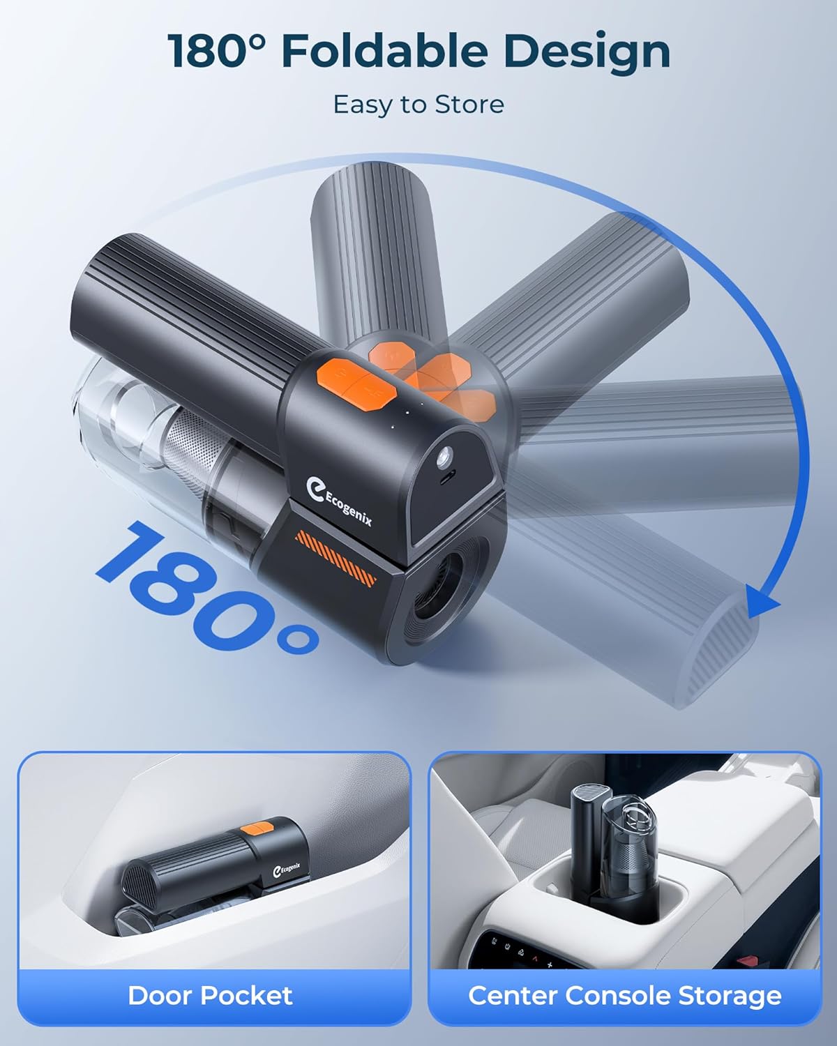 Car Vacuum Cleaner, 5 in 1 Portable Mini Cordless Vacuum with 18000Pa Powerful Suction