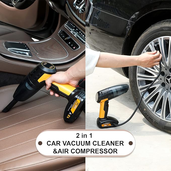 4 In 1 Cordless Car Vacuum Cleaner & Tire Inflator