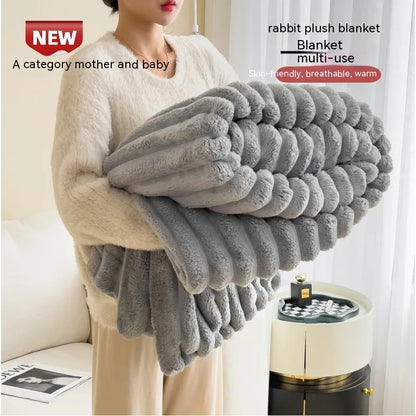 Bubble Faux Rabbit Fur Blanket