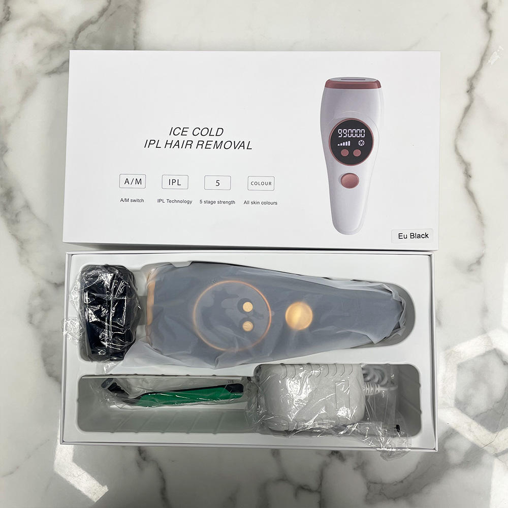 Ice Cold IPL Hair Removal Device – 990,000 Flashes | 5 Levels | Automatic & Manual Mode