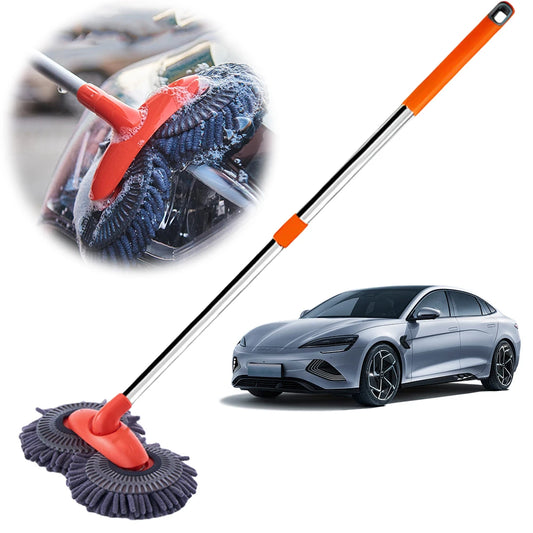 Car Wash Brush Double Brush Head Windshield Roof Wipe Clean Broom Car Cleaning Brush Windshield Roof Window Cleaning Maintenance