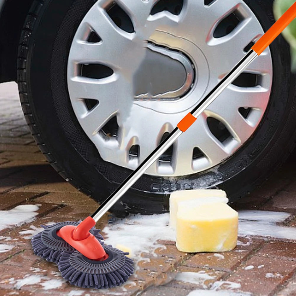 Car Wash Brush Double Brush Head Windshield Roof Wipe Clean Broom Car Cleaning Brush Windshield Roof Window Cleaning Maintenance