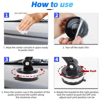 360 Rotatable Cellphone Car Phone Holder Fixed Shockproof Mobile Stand Big In GPS Support For iPhone Xiaomi  Samsung Accessories