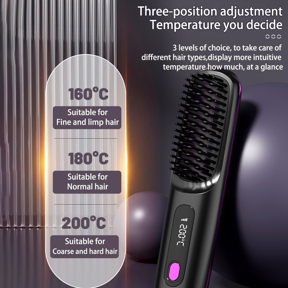 2-in-1 Cordless Hair Straightener and Hot Comb