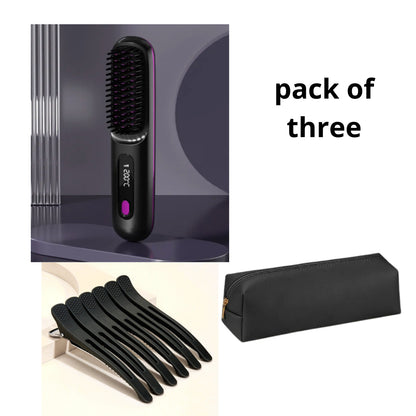 2-in-1 Cordless Hair Straightener and Hot Comb